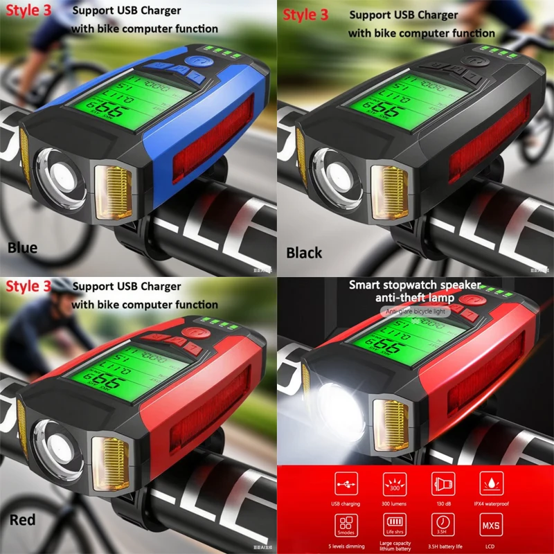 3 In 1 USB Rechargeable Bicycle Flashlight With Computer Speedometer 5 Lighting Modes Bicycle Headlight Beep Bicycle Flashlight
3 In 1 USB Rechargeable Bicycle Flashlight With Computer Speedometer 5 Lighting Modes Bicycle Headlight Beep Bicycle Flashlight