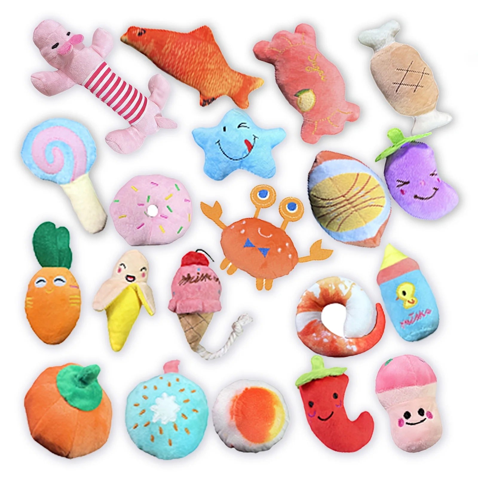Squeaky Plush Dog Toy Set, Suitable for Puppies, Small Plush Dog Chew Toys, 20pcs Set with Squeaky Toys, Cute And Soft Pet Toys
Squeaky Plush Dog Toy Set, Suitable for Puppies, Small Plush Dog Chew Toys, 20pcs Set with Squeaky Toys, Cute And Soft Pet Toys