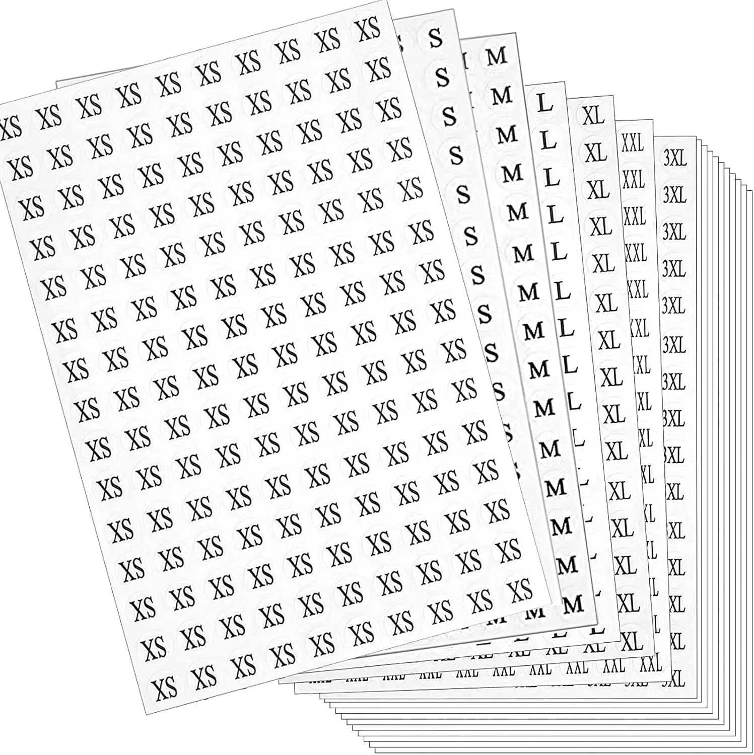 4200 Pcs Clothing Size Stickers, 1/2" Round Labels, 7 Sizes XS-XXXL, White Adhesive
4200 Pcs Clothing Size Stickers, 1/2" Round Labels, 7 Sizes XS-XXXL, White Adhesive