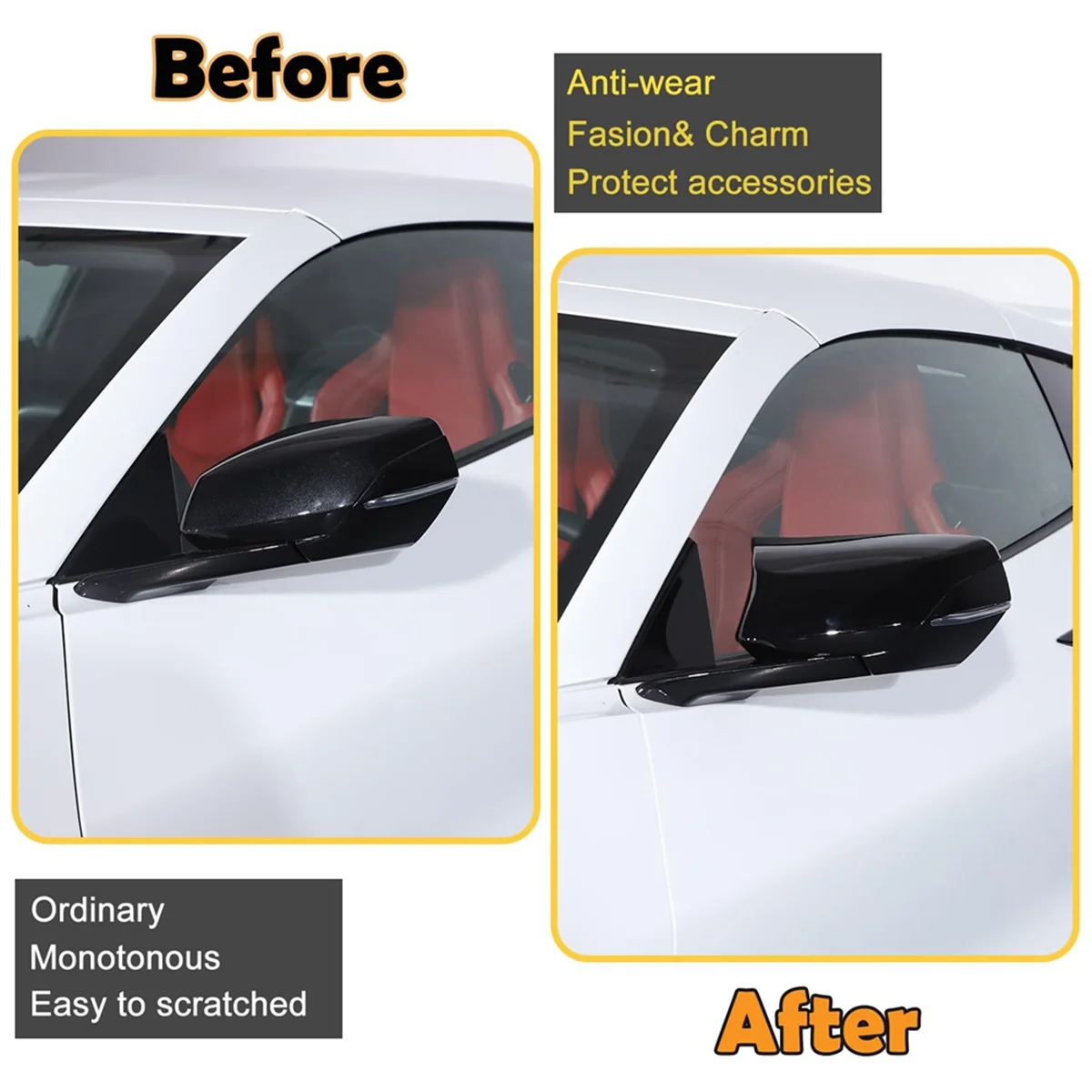 Side Rearview Mirror Guard Cover Trim For Chevrolet Corvette C8 Z51 Z06 2020-2023 Accessories Black-A51K
Side Rearview Mirror Guard Cover Trim For Chevrolet Corvette C8 Z51 Z06 2020-2023 Accessories Black-A51K