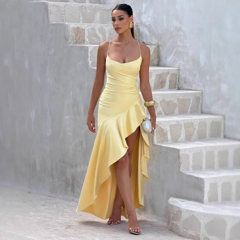 Asymmetric Maxi Long Dress Women Spaghetti Strap 2025 Spring Summer Dress Backless Nightclub Sexy Party Dresses
Asymmetric Maxi Long Dress Women Spaghetti Strap 2025 Spring Summer Dress Backless Nightclub Sexy Party Dresses