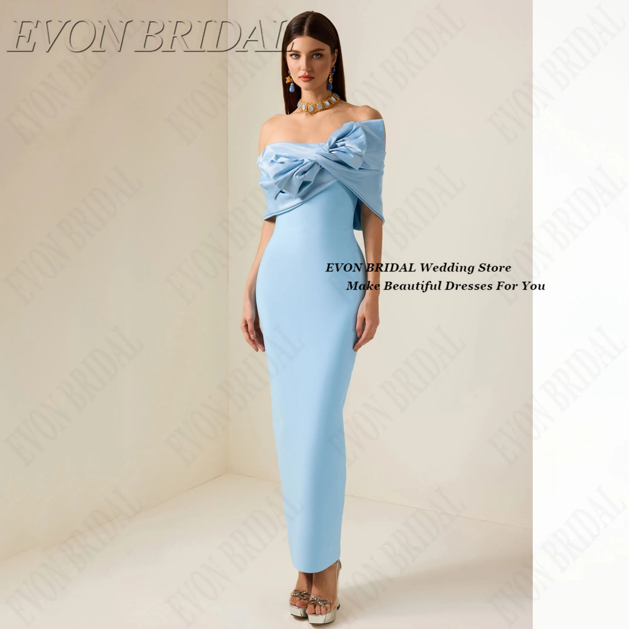 EVON BRIDAL Bow Women's Evening Dresses Back Slit Mermaid Dresses Prom Elegent Modern Simple Sky Blue Celebrity Dresses Customiz
EVON BRIDAL Bow Women's Evening Dresses Back Slit Mermaid Dresses Prom Elegent Modern Simple Sky Blue Celebrity Dresses Customiz