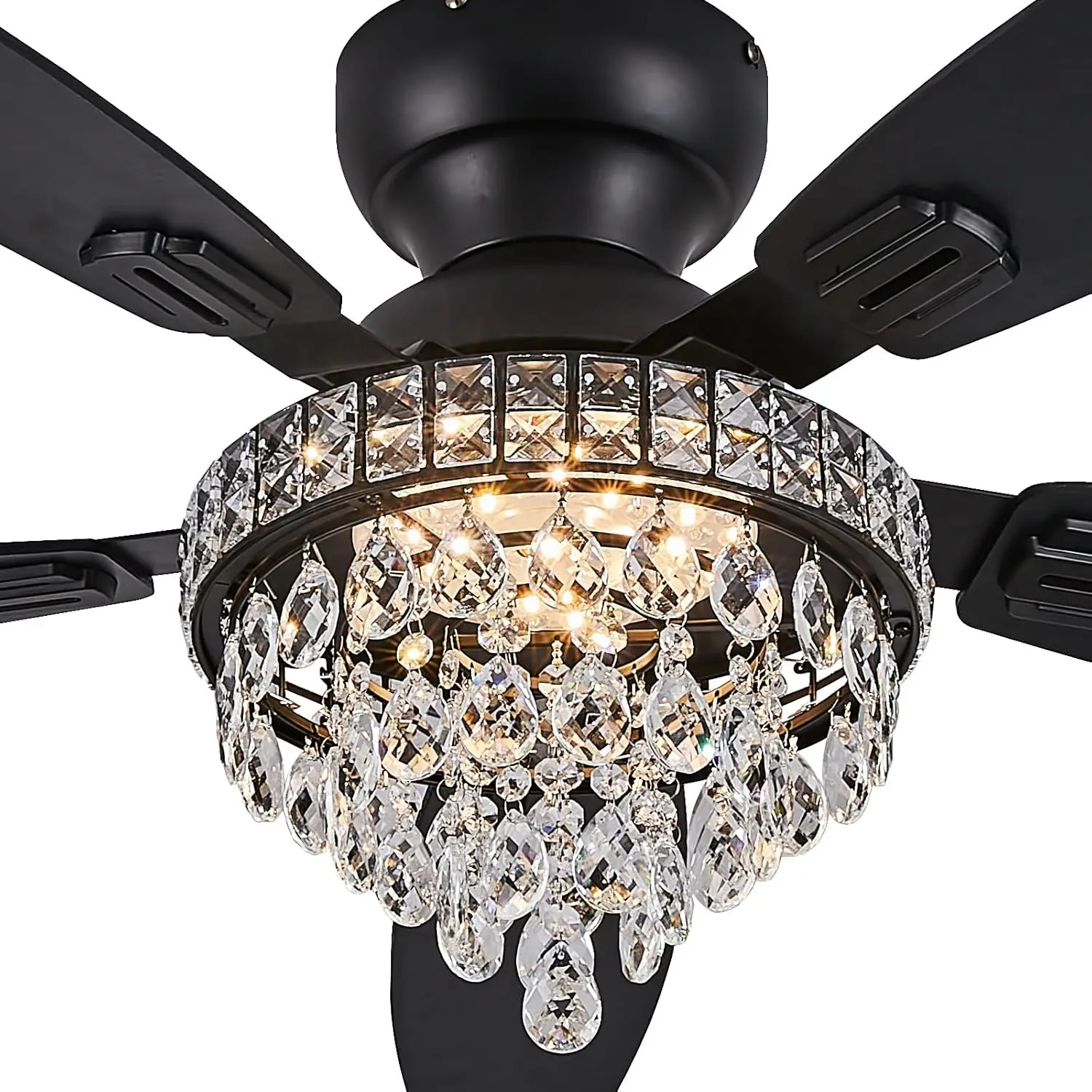 Crystal Ceiling Fan Fandelier with Lights-Ceiling Fans with Lights,50" Low Profile and Remote Control, Flush Mount
Crystal Ceiling Fan Fandelier with Lights-Ceiling Fans with Lights,50" Low Profile and Remote Control, Flush Mount