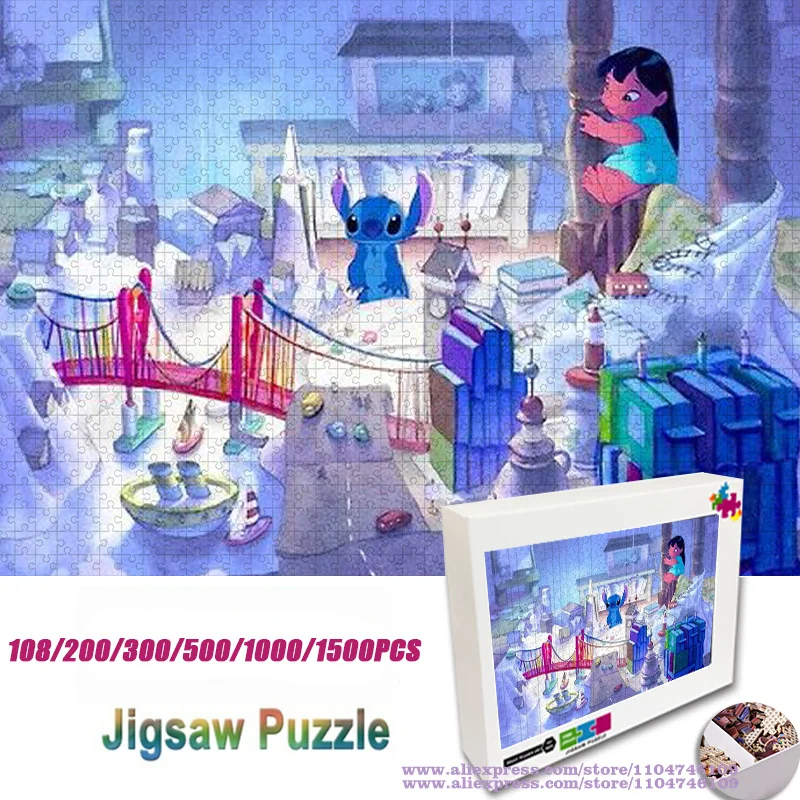 Disney Anime Lilo & Stitch Puzzle Jigsaw Cartoon Anime Puzzles 108/200/300/500/1000/1500Pcs Intelligence Puzzles for Kids
Disney Anime Lilo & Stitch Puzzle Jigsaw Cartoon Anime Puzzles 108/200/300/500/1000/1500Pcs Intelligence Puzzles for Kids