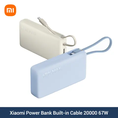Xiaomi Power Bank 20000 67W Max Output Built-in Cable Screen-display Portable Charger For iPhone 16 Pro Xiaomi 15 MacBook Laptop