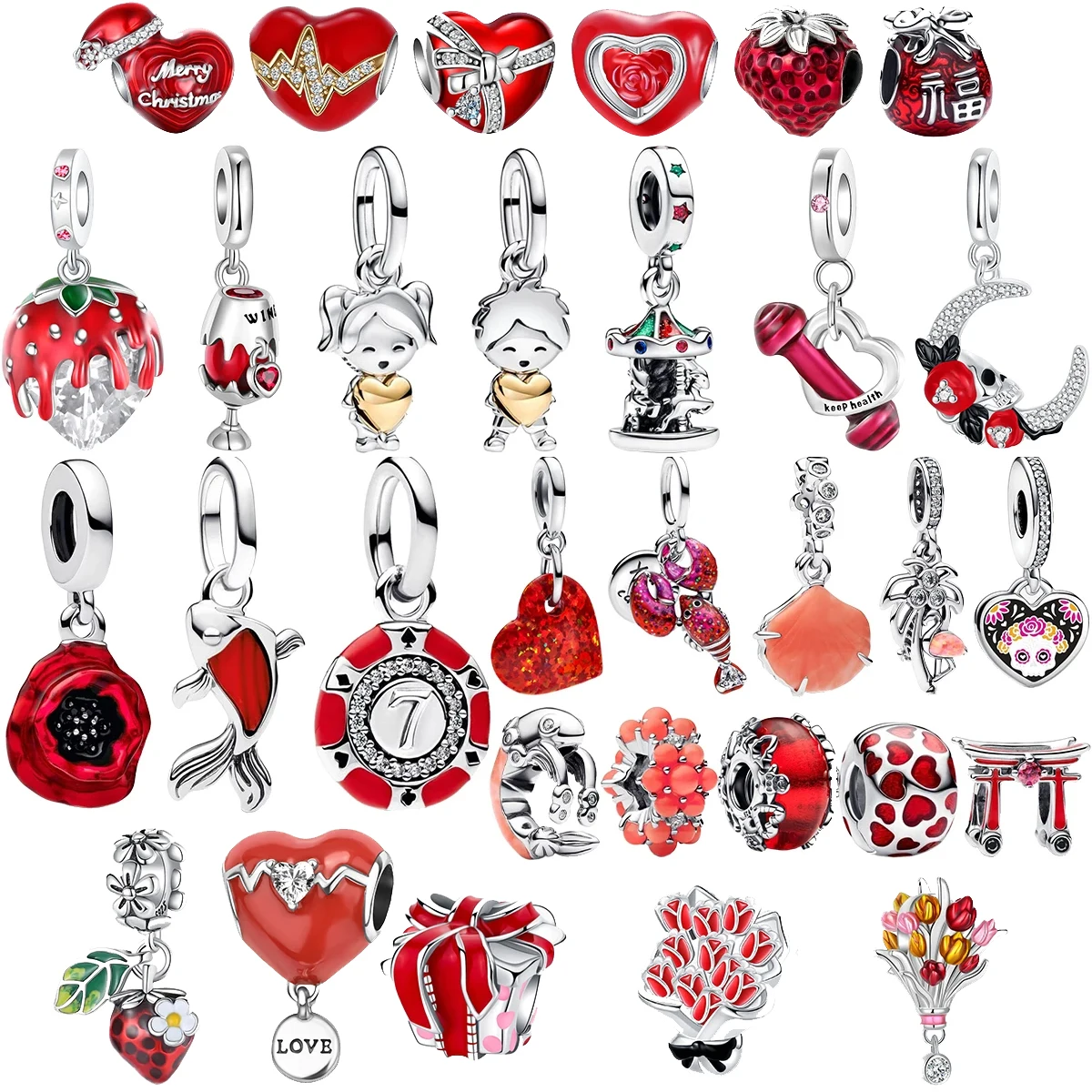 Аутентичные стерлингового серебра 925 пробы, красные подвески в форме сердца, вишни, клубники, рыбы, бусины для ожерелья, браслеты «сделай сам», подарок, ювелирные изделия
Аутентичные стерлингового серебра 925 пробы, красные подвески в форме сердца, вишни, клубники, рыбы, бусины для ожерелья, браслеты «сделай сам», подарок, ювелирные изделия