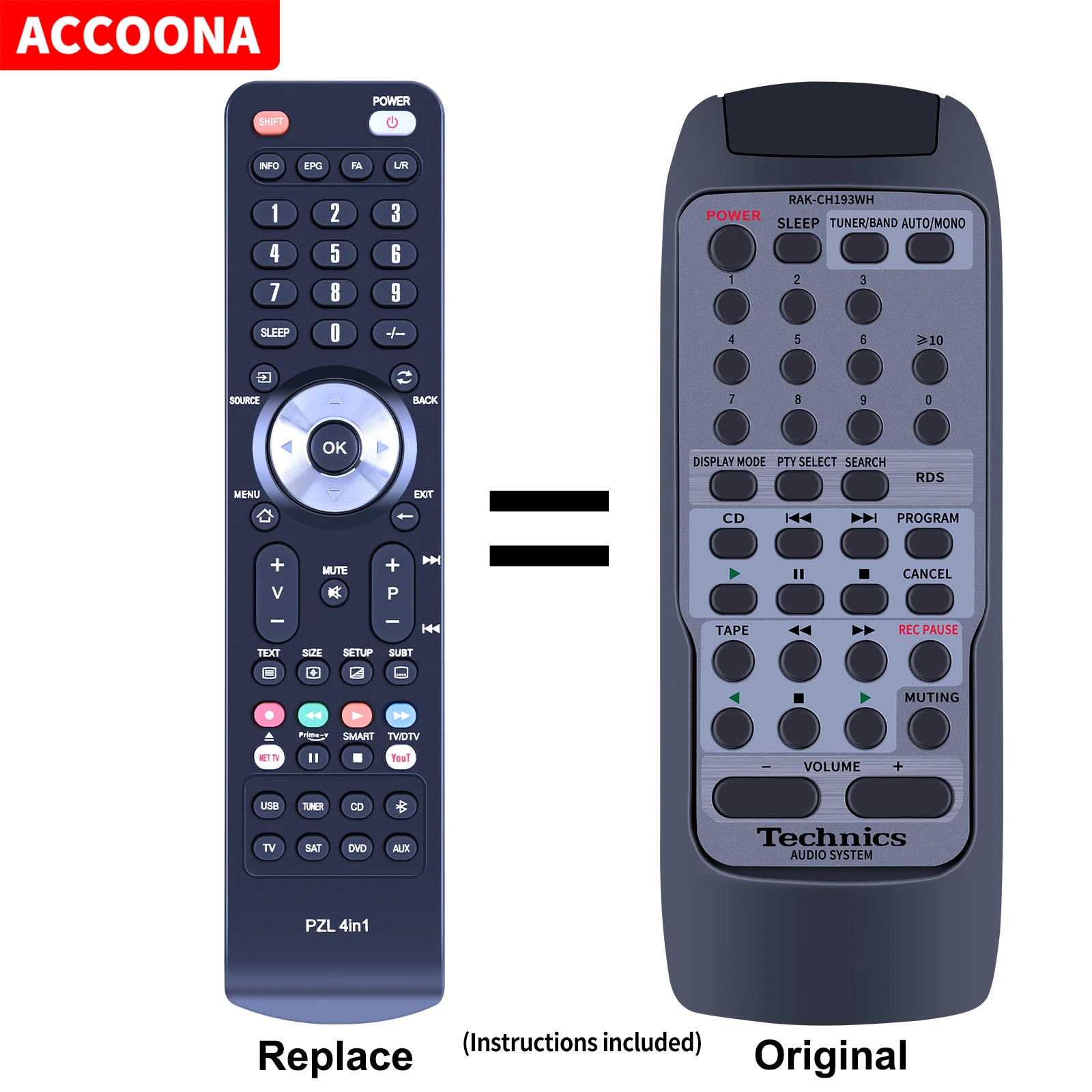 New RAK-CH193WH Replacement Remote Control For Technics Receiver SC-HD51 SE-CH01
New RAK-CH193WH Replacement Remote Control For Technics Receiver SC-HD51 SE-CH01