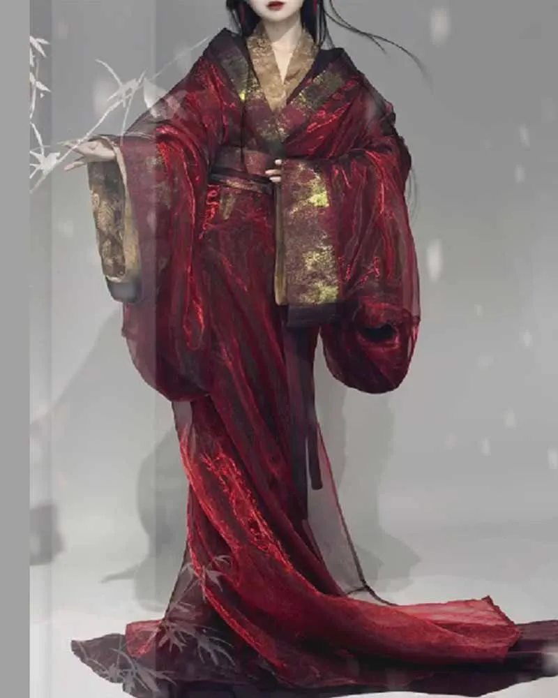 Chinese Hanfu Dress Women Traditional Hanfu War Robe Cosplay Costume Satin Weaving Gold Dazzling Red&Blue Trailing Hanfu Dress
Chinese Hanfu Dress Women Traditional Hanfu War Robe Cosplay Costume Satin Weaving Gold Dazzling Red&Blue Trailing Hanfu Dress