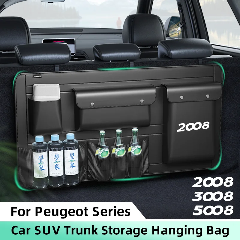 Сумка-органайзер для багажника автомобиля для Peugeot 2008 3008 5008, подвесной органайзер на заднем сиденье внедорожника, MPV, кожаная сумка для хранения багажника
Сумка-органайзер для багажника автомобиля для Peugeot 2008 3008 5008, подвесной органайзер на заднем сиденье внедорожника, MPV, кожаная сумка для хранения багажника