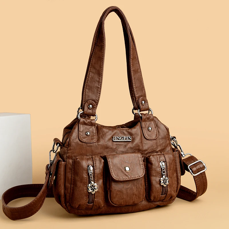 Solid Color Shoulder Bags For Women 2025 Fashion Soft Leather Casual Tote Bag Ladies Retro Messenger Crossbody Bag Commuting Sac
Solid Color Shoulder Bags For Women 2025 Fashion Soft Leather Casual Tote Bag Ladies Retro Messenger Crossbody Bag Commuting Sac