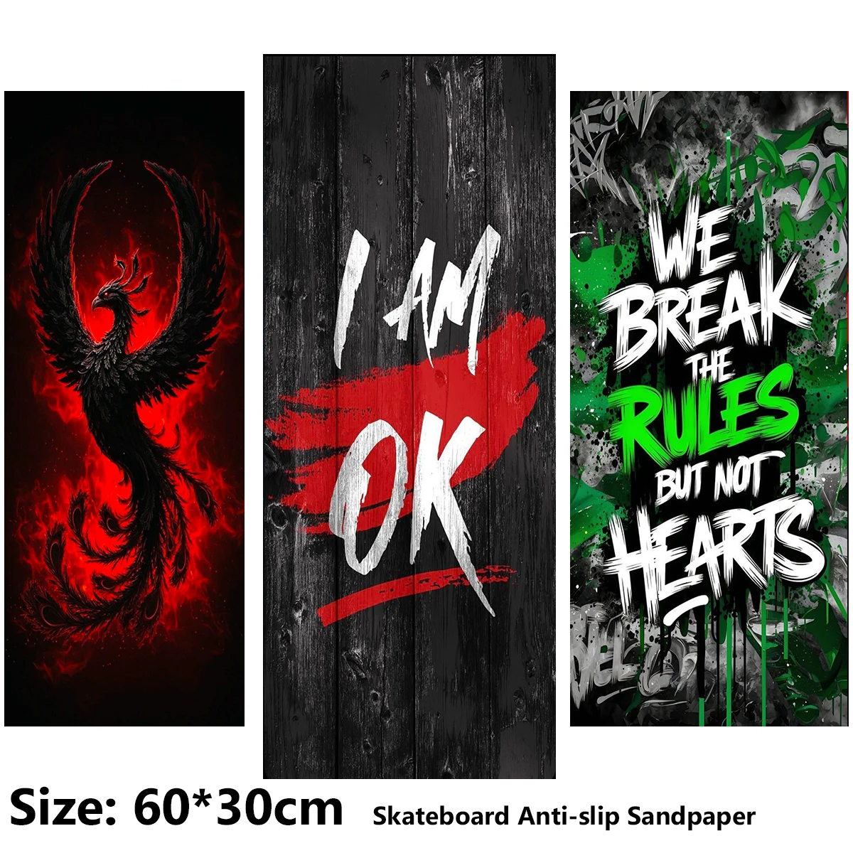 Electric Scooter Anti-slip Sticker Sandpaper Skateboard Grip Tape Sheet 60*30cm Red Phoenix I AM OKPattern
Electric Scooter Anti-slip Sticker Sandpaper Skateboard Grip Tape Sheet 60*30cm Red Phoenix I AM OKPattern