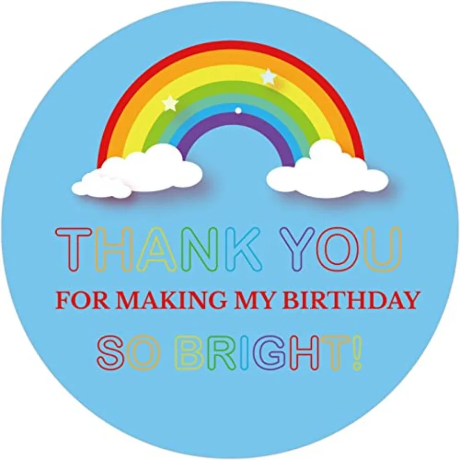 Rainbow Birthday Favor Labels, 50 Pack - 2 Inch Thank You Stickers
Rainbow Birthday Favor Labels, 50 Pack - 2 Inch Thank You Stickers