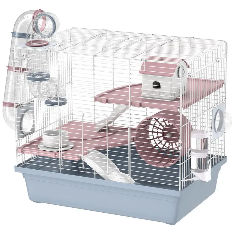 PawHut Hamster Cage, 3-Tier Small Animal Cage with Exercise Wheel, Food Bowl, Water Bottle, House, Tunnels, Ramps
PawHut Hamster Cage, 3-Tier Small Animal Cage with Exercise Wheel, Food Bowl, Water Bottle, House, Tunnels, Ramps