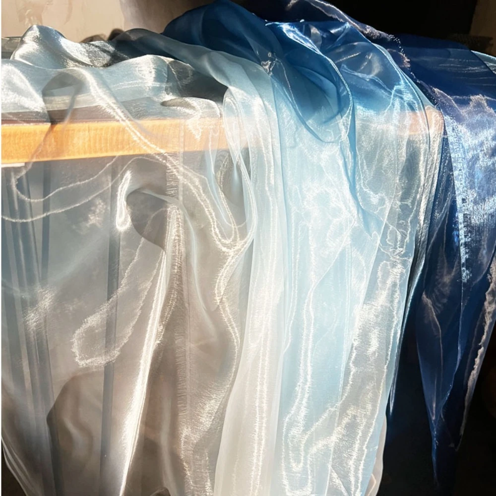Blue Gradient Liquid Texture Fabric Water-Shine Sheer Soft Lightweight Flowy Cloth for Dress Designer Material
Blue Gradient Liquid Texture Fabric Water-Shine Sheer Soft Lightweight Flowy Cloth for Dress Designer Material