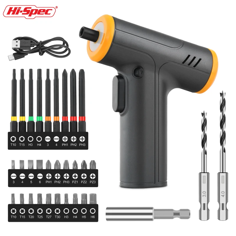 Hi-Spec 35-PC 3.6V Li-Ion Electric Screwdriver Kit w/Type-C Fast Charging, Multi-Bits & 255x165x55mm Case for Home/DIY Repair
Hi-Spec 35-PC 3.6V Li-Ion Electric Screwdriver Kit w/Type-C Fast Charging, Multi-Bits & 255x165x55mm Case for Home/DIY Repair