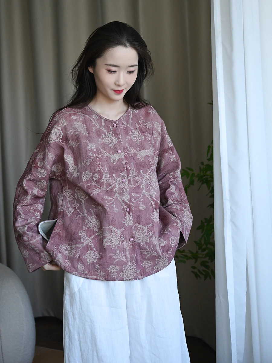 New Chinese Style Printed Cotton Outerwear Women's Spring Vintage Button Loose Slimming Shirt Artistic Loose Fit Long Sleeve ...
New Chinese Style Printed Cotton Outerwear Women's Spring Vintage Button Loose Slimming Shirt Artistic Loose Fit Long Sleeve ...