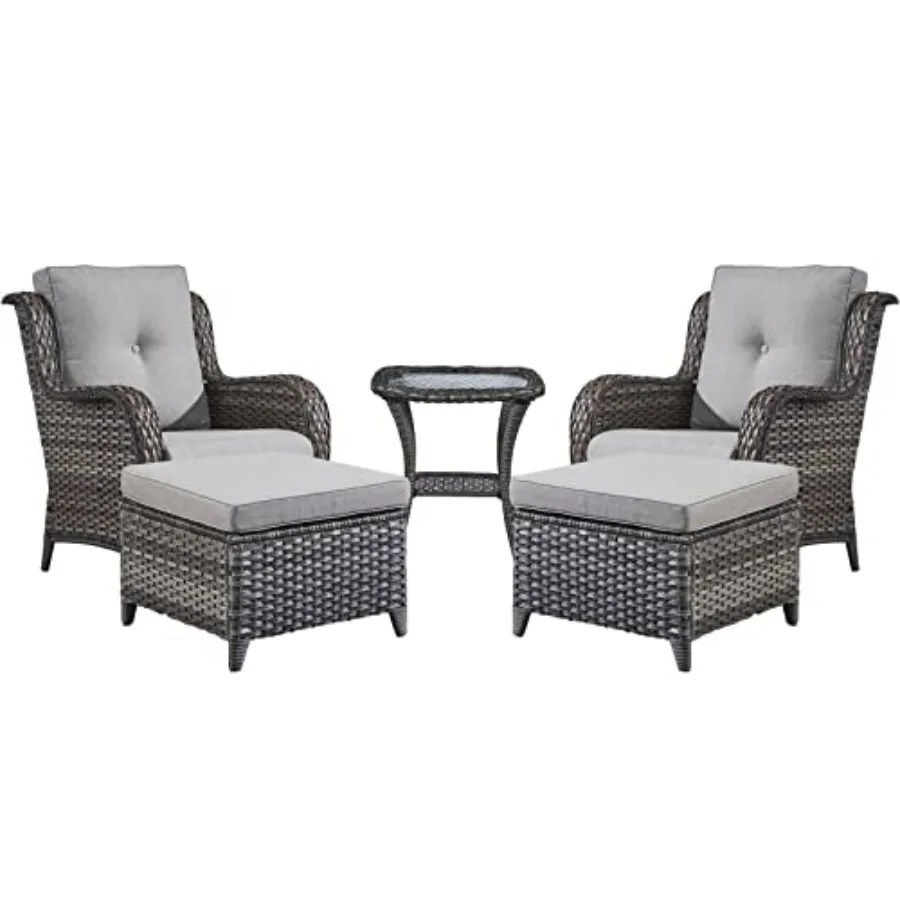 Wicker Patio Furniture Set - 5 Piece Rattan Outdoor Sectional Conversation Set for Porch Deck Garden, Mixed Grey/Grey, Weather-
Wicker Patio Furniture Set - 5 Piece Rattan Outdoor Sectional Conversation Set for Porch Deck Garden, Mixed Grey/Grey, Weather-