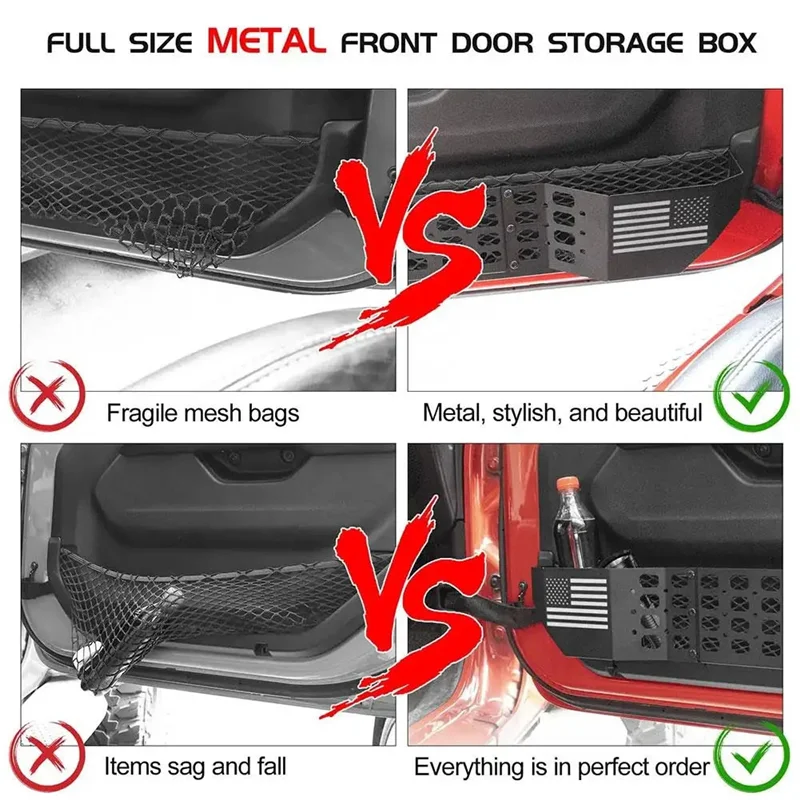 Metal Box Front Door Storage Door Storage Pocket Rack For Jeep Wrangler JL JLU 4XE 2018-2023 Gladiator JT 2020-2023
Metal Box Front Door Storage Door Storage Pocket Rack For Jeep Wrangler JL JLU 4XE 2018-2023 Gladiator JT 2020-2023