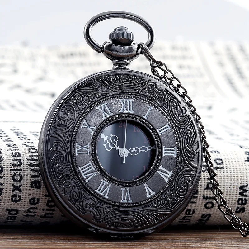 Reloj de bolsillo Steampunk de cuarzo con número romano para hombre y mujer, colgante de collar con cadena, color negro, Estilo
Reloj de bolsillo Steampunk de cuarzo con número romano para hombre y mujer, colgante de collar con cadena, color negro, Estilo