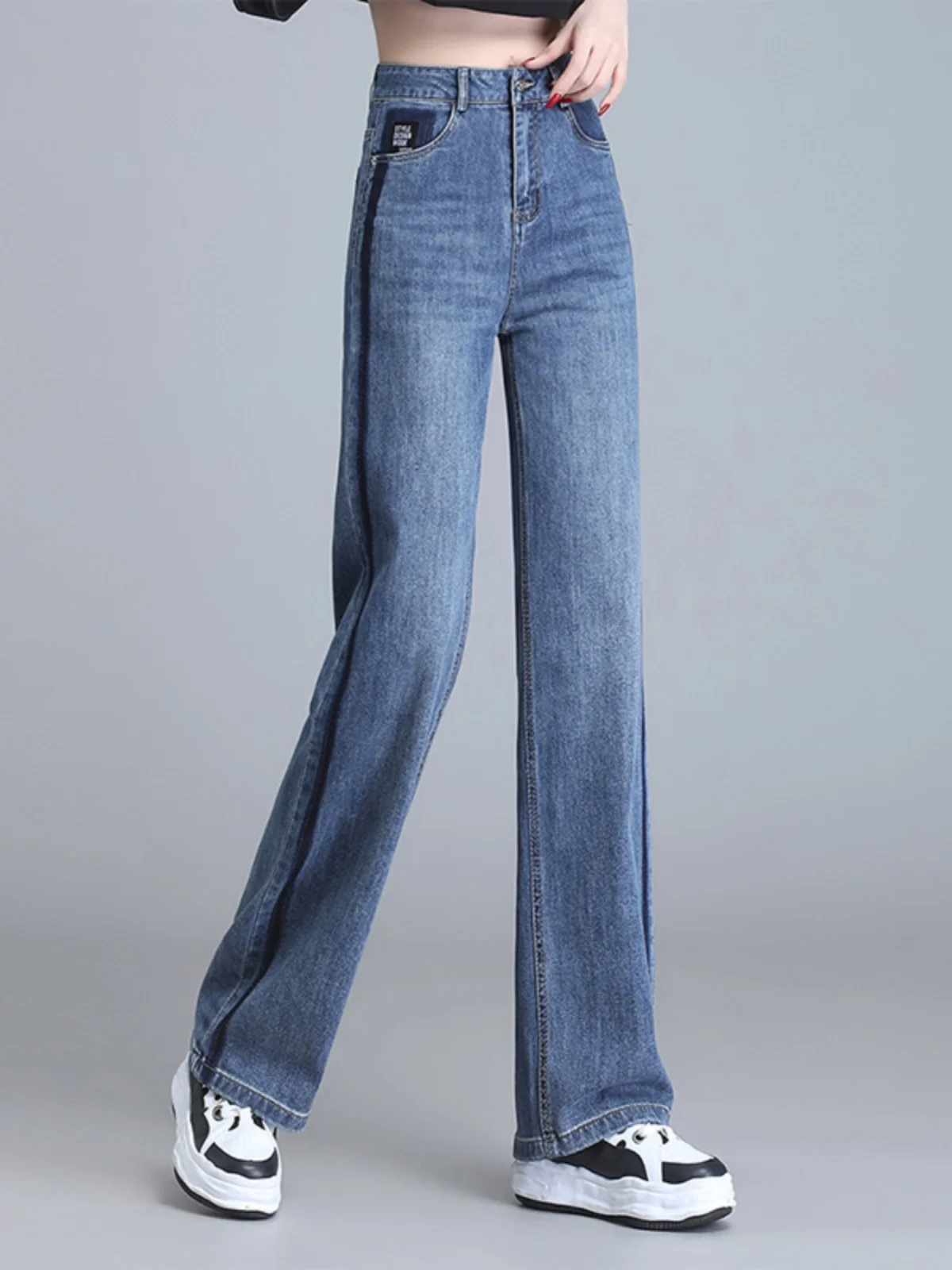 High Waist Slim Fit Wide Leg Jeans Women's Spring Autumn New Style Elastic Drapey Loose Floor-Length Straight Tube Pants
High Waist Slim Fit Wide Leg Jeans Women's Spring Autumn New Style Elastic Drapey Loose Floor-Length Straight Tube Pants