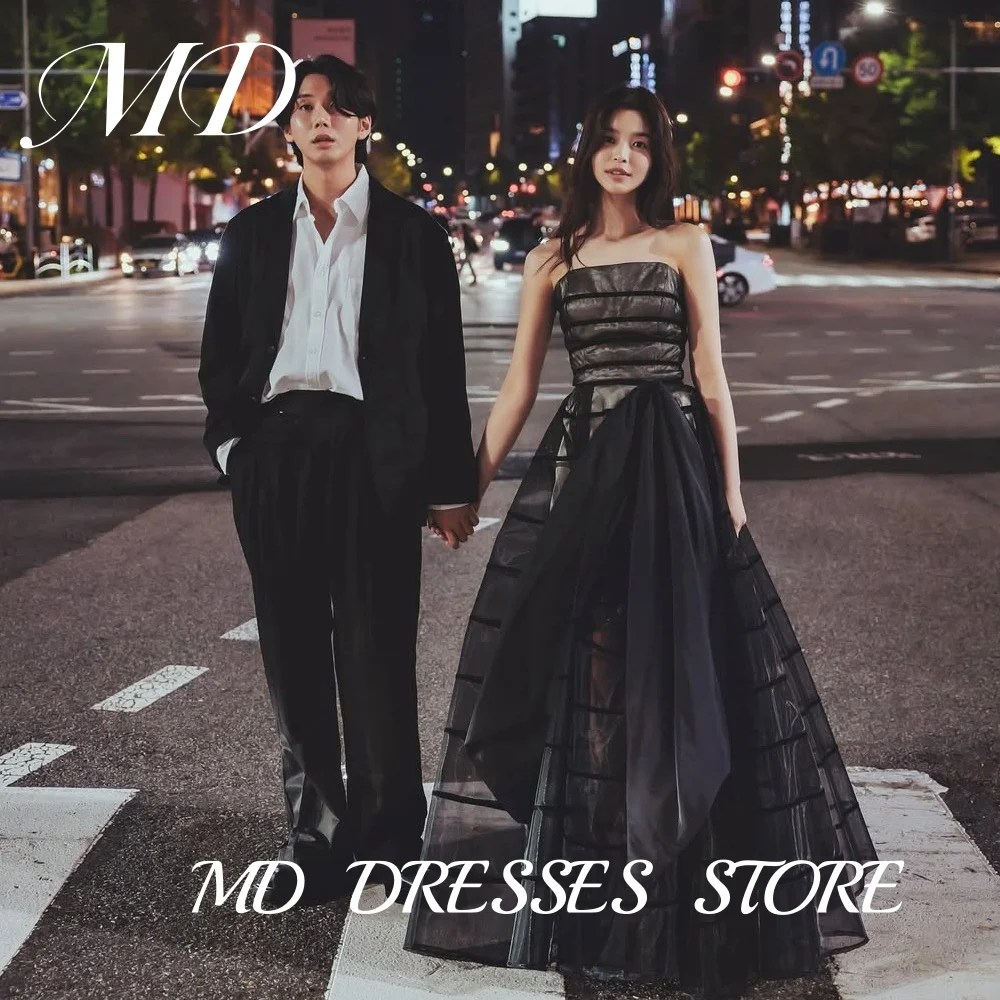 MD Elegant Black A-line Wedding Dresses Strapless Evening Dress Korea Photoshoot Floor Length Reception Dress Customized 2025
MD Elegant Black A-line Wedding Dresses Strapless Evening Dress Korea Photoshoot Floor Length Reception Dress Customized 2025