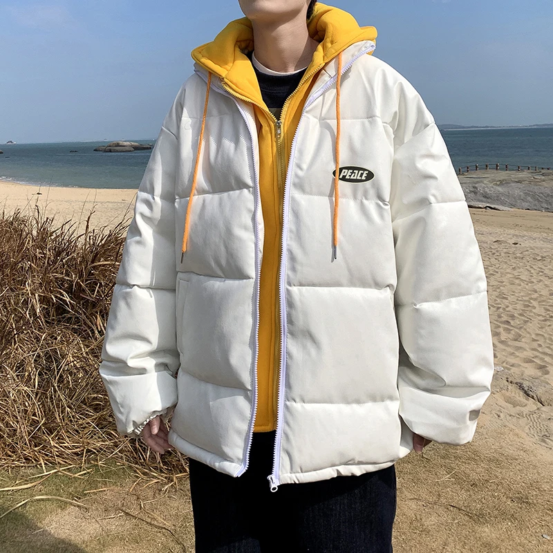 Men's Oversize Thiened Cotton Jaet Winter PU Leather Bread Sle Coat Zipper Closure Hooded Pure Color Casual Faion
Men's Oversize Thiened Cotton Jaet Winter PU Leather Bread Sle Coat Zipper Closure Hooded Pure Color Casual Faion