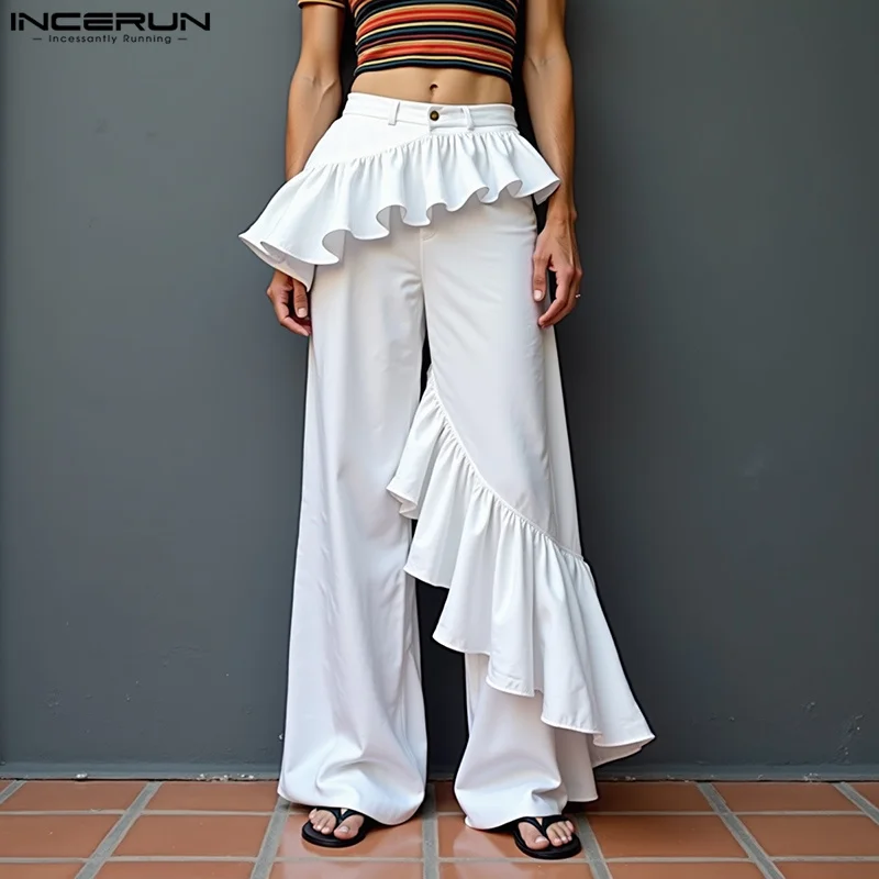 INCERUN Men Pants Solid Color Ruffle Button Streetwear Joggers Oversize Casual Straight Trousers Men 2025 Fashion Long Pants
INCERUN Men Pants Solid Color Ruffle Button Streetwear Joggers Oversize Casual Straight Trousers Men 2025 Fashion Long Pants