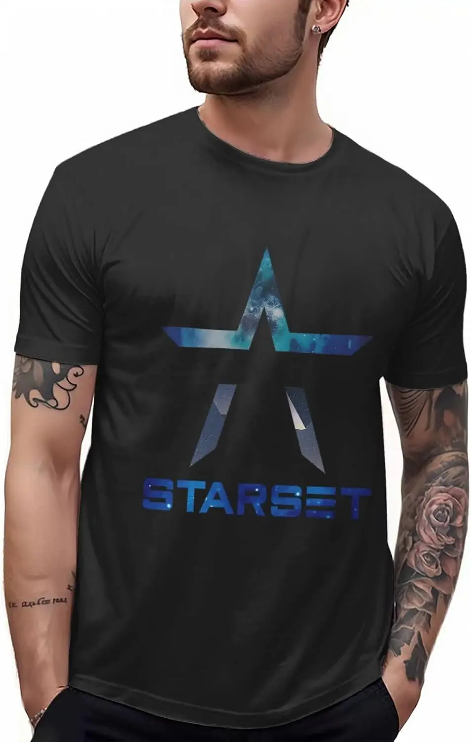Футболка Starsets, мужская летняя спортивная футболка, хлопковая футболка с круглым вырезом и коротким рукавом
Футболка Starsets, мужская летняя спортивная футболка, хлопковая футболка с круглым вырезом и коротким рукавом