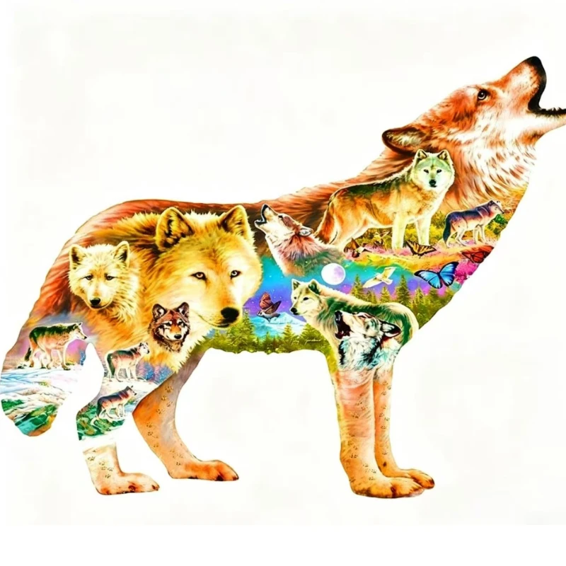 Unique Shape Animal Wooden Puzzle for Adults Wolf Home Puzzle Art Toys Family Games Home Decoration
Unique Shape Animal Wooden Puzzle for Adults Wolf Home Puzzle Art Toys Family Games Home Decoration