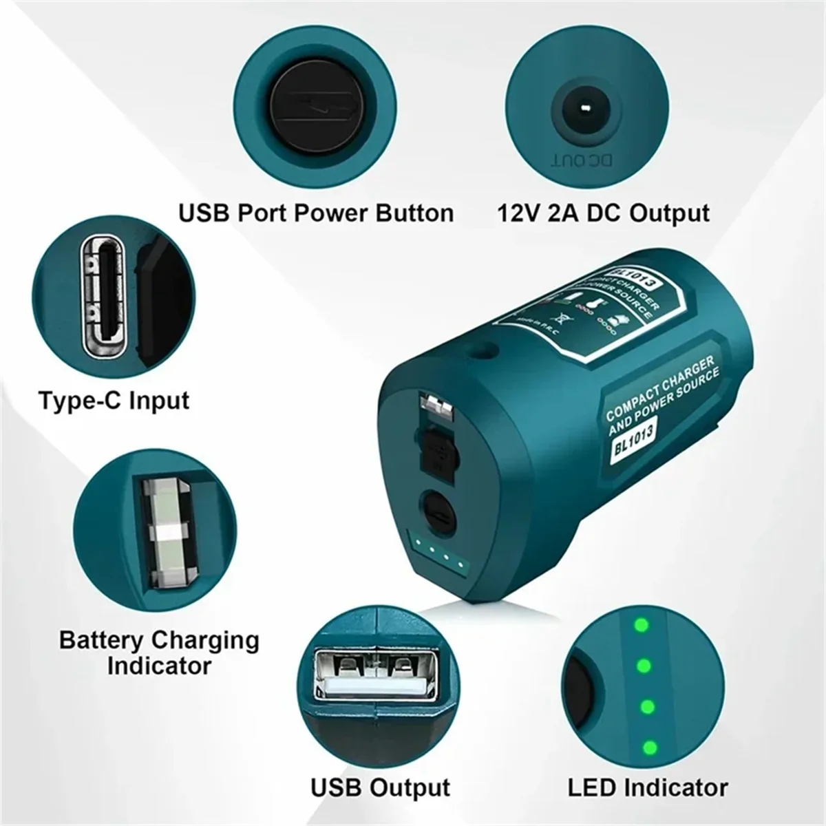 ABNJ USB Charger Adapter for 10.8V-12V Lithium Battery Charing Port for Heated Jackets for BL1013 BL1014 Battery
ABNJ USB Charger Adapter for 10.8V-12V Lithium Battery Charing Port for Heated Jackets for BL1013 BL1014 Battery