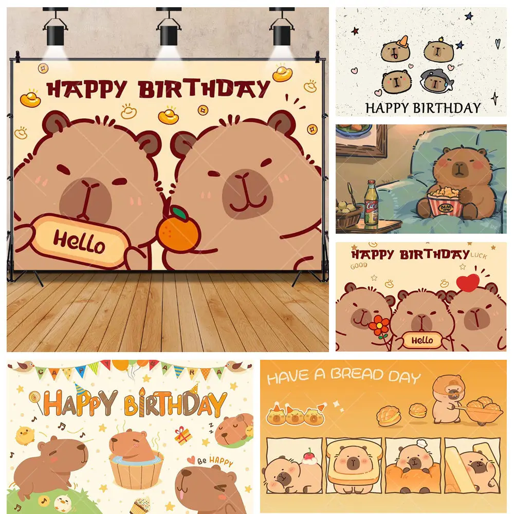 Cartoon Cute Little Animal Capybara Flowers Girls Kids Boy Birthday Party Backdrop Custom Photography Baby Room Decor Background
Cartoon Cute Little Animal Capybara Flowers Girls Kids Boy Birthday Party Backdrop Custom Photography Baby Room Decor Background
