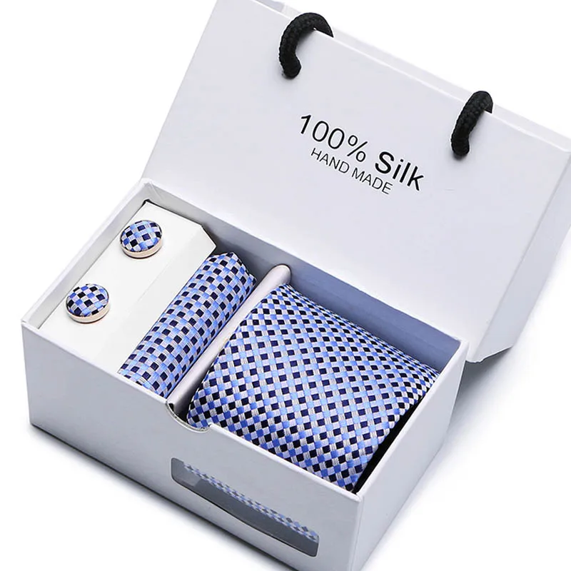 High Quality Silk Jacquard Tie Pocket Squares Set Necktie Gift Box Sky blue Men Suit Accessories Solid Fit Business Wedding Gift
High Quality Silk Jacquard Tie Pocket Squares Set Necktie Gift Box Sky blue Men Suit Accessories Solid Fit Business Wedding Gift