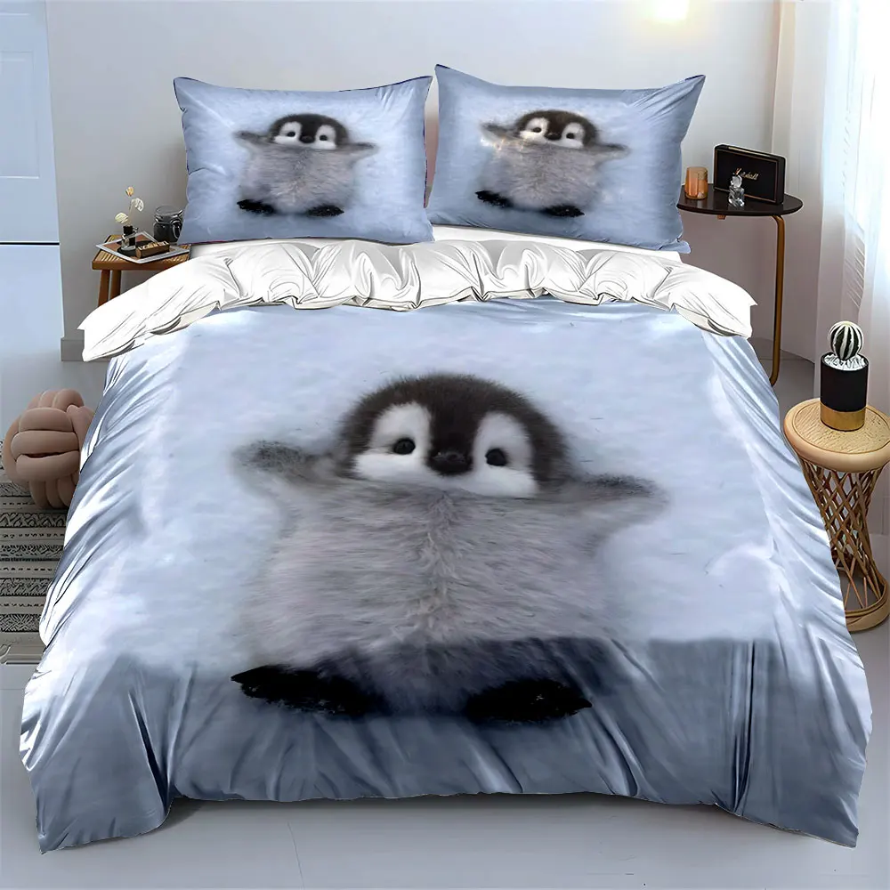 Cute Baby penguin lying on snow Print Soft Comfortable Duvet Cover Bedding Set Included 1*Duvet Cover 2*Pillowcases
Cute Baby penguin lying on snow Print Soft Comfortable Duvet Cover Bedding Set Included 1*Duvet Cover 2*Pillowcases