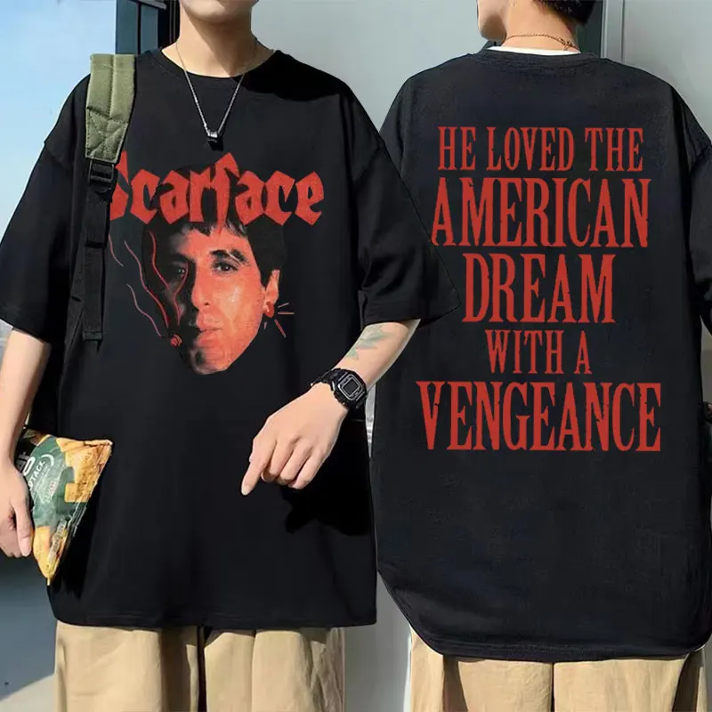 Classic Gangsters Movie Scarface Tony Montana Al Pacino T-shirts Men Women Fashion Vintage Tshirt 100% Cotton Oversized T Shirts
Classic Gangsters Movie Scarface Tony Montana Al Pacino T-shirts Men Women Fashion Vintage Tshirt 100% Cotton Oversized T Shirts