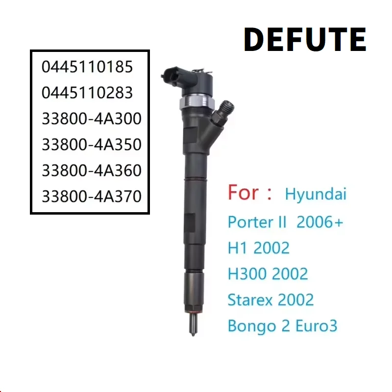 Diesel fuel injector 0445110185 Common rail fuel system 0445110283 33800-4A300 For Hyundai Porter II 2006+ Bongo 2 Euro3
Diesel fuel injector 0445110185 Common rail fuel system 0445110283 33800-4A300 For Hyundai Porter II 2006+ Bongo 2 Euro3