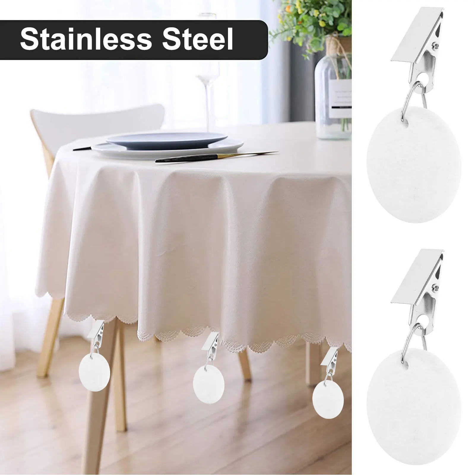 4Pcs Tablecloth Weights Clips Windproof Design for Kitchen Dining Room Outdoor Picnics Decorative Reusable Metal Hangers
4Pcs Tablecloth Weights Clips Windproof Design for Kitchen Dining Room Outdoor Picnics Decorative Reusable Metal Hangers