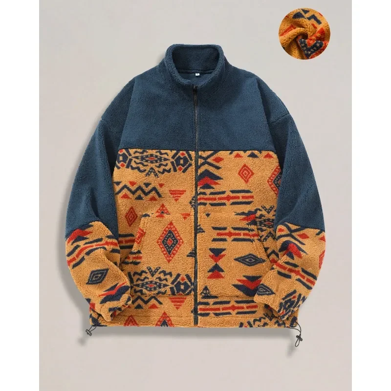 Ethnic style fleece zipper stand up collar men's retro trend with thick fleece added warmth men's cardigan casual jacket
Ethnic style fleece zipper stand up collar men's retro trend with thick fleece added warmth men's cardigan casual jacket
