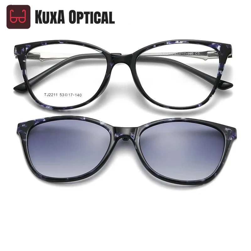 KUXA женские очки «кошачий глаз» TR90 в оптической оправе, модные стильные трендовые очки с защитой от ультрафиолета 400 Gafas для женщин, солнцезащитные очки на клипсе
KUXA женские очки «кошачий глаз» TR90 в оптической оправе, модные стильные трендовые очки с защитой от ультрафиолета 400 Gafas для женщин, солнцезащитные очки на клипсе