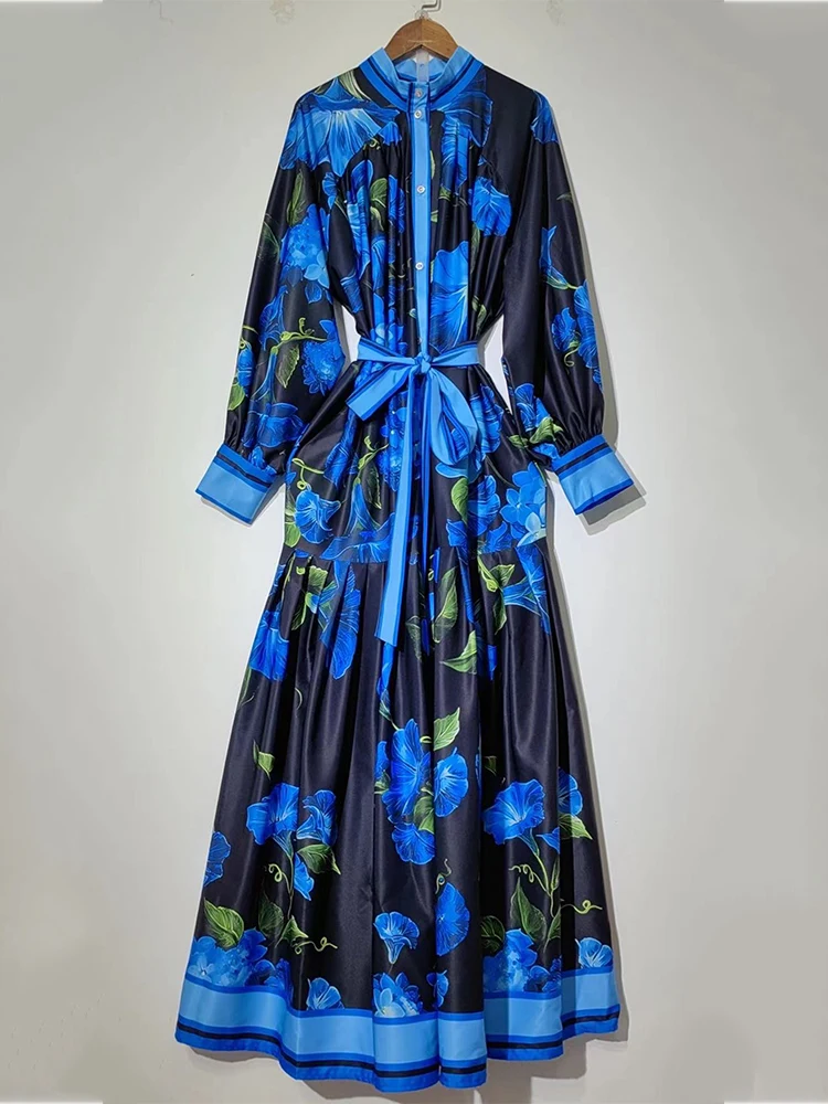Vintage geometric print stand collar single breasted buckle waist loose dress 2024 spring women's new fashion pongee skirt
Vintage geometric print stand collar single breasted buckle waist loose dress 2024 spring women's new fashion pongee skirt