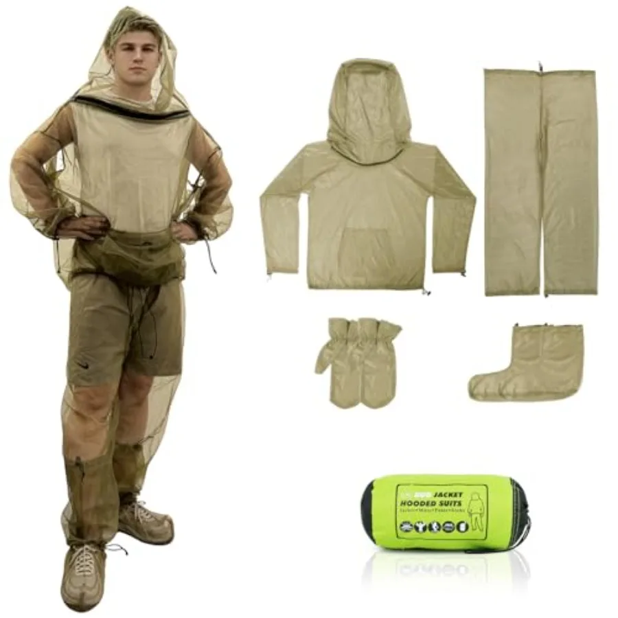 4-Piece Net Suit L/XL for Men and Women, Full Body Protective Jacket with Zippered Hood, Pants, Gloves and Feet Covers, Ultra-F
4-Piece Net Suit L/XL for Men and Women, Full Body Protective Jacket with Zippered Hood, Pants, Gloves and Feet Covers, Ultra-F