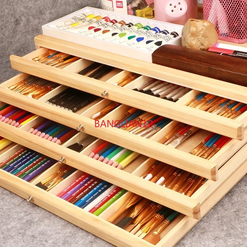 Pine marker storage box, multi-layer drawer type brush storage box
Pine marker storage box, multi-layer drawer type brush storage box