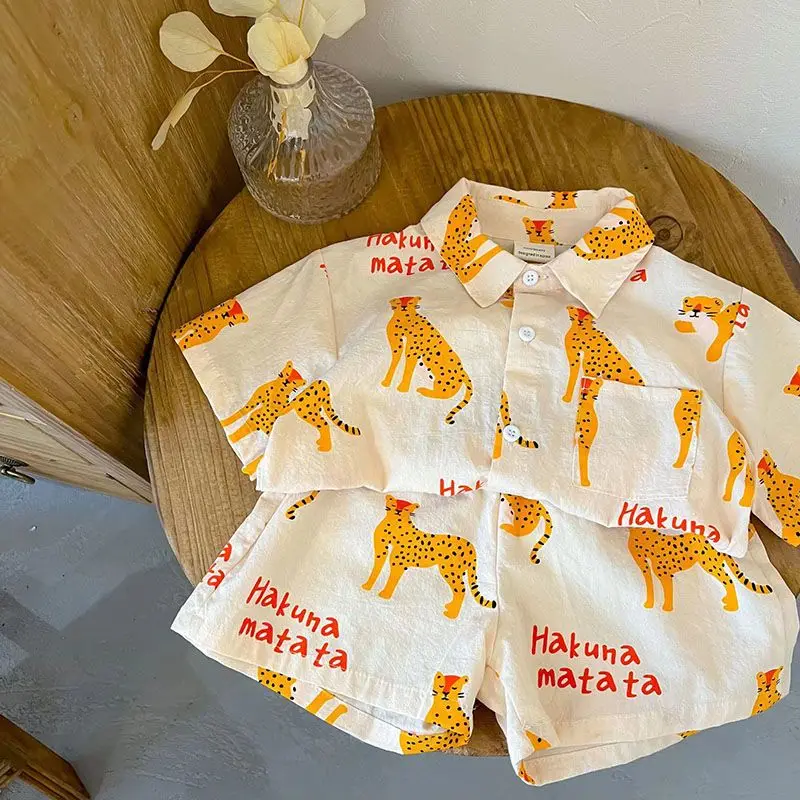 Children's Set Summer Boys and Girls Cartoon Thin Shirts and Shorts 2-Piece Set Children's Casual Homewear Short Sleeves Fashion
Children's Set Summer Boys and Girls Cartoon Thin Shirts and Shorts 2-Piece Set Children's Casual Homewear Short Sleeves Fashion
