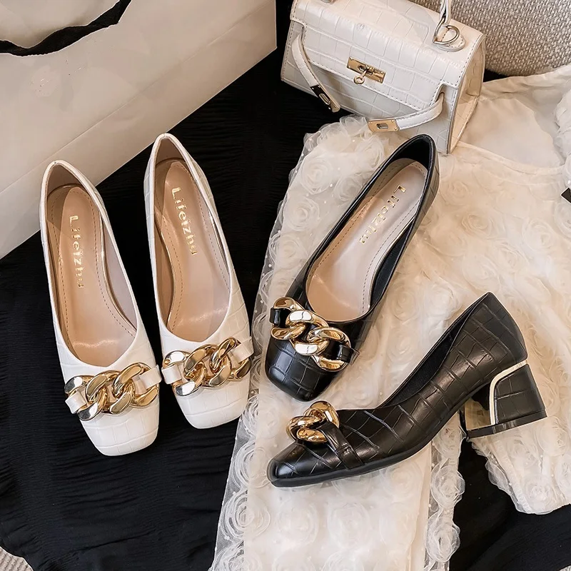 2024 Summer Autumn Shoes Elegant 5cm Chunky High Heel Ladies Shoes Chain Design Snakeskin Women Shoes Stone Grain Woman Footwear
2024 Summer Autumn Shoes Elegant 5cm Chunky High Heel Ladies Shoes Chain Design Snakeskin Women Shoes Stone Grain Woman Footwear