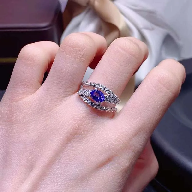 Jewelry Tanzanite Engagement for Woman 5*7mm Natural Tanzanite Ring 925 Silver Tanzanite Jewelry for Daily Wear
Jewelry Tanzanite Engagement for Woman 5*7mm Natural Tanzanite Ring 925 Silver Tanzanite Jewelry for Daily Wear