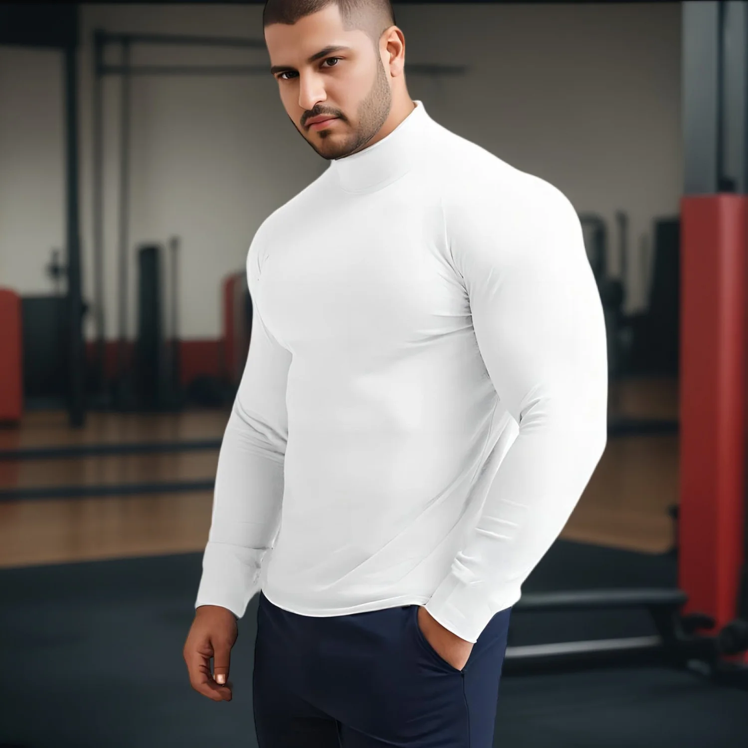 High Neck Undershirt Men's Long Sleeve Compression Shirt Running Training Top Gym Clothing
High Neck Undershirt Men's Long Sleeve Compression Shirt Running Training Top Gym Clothing