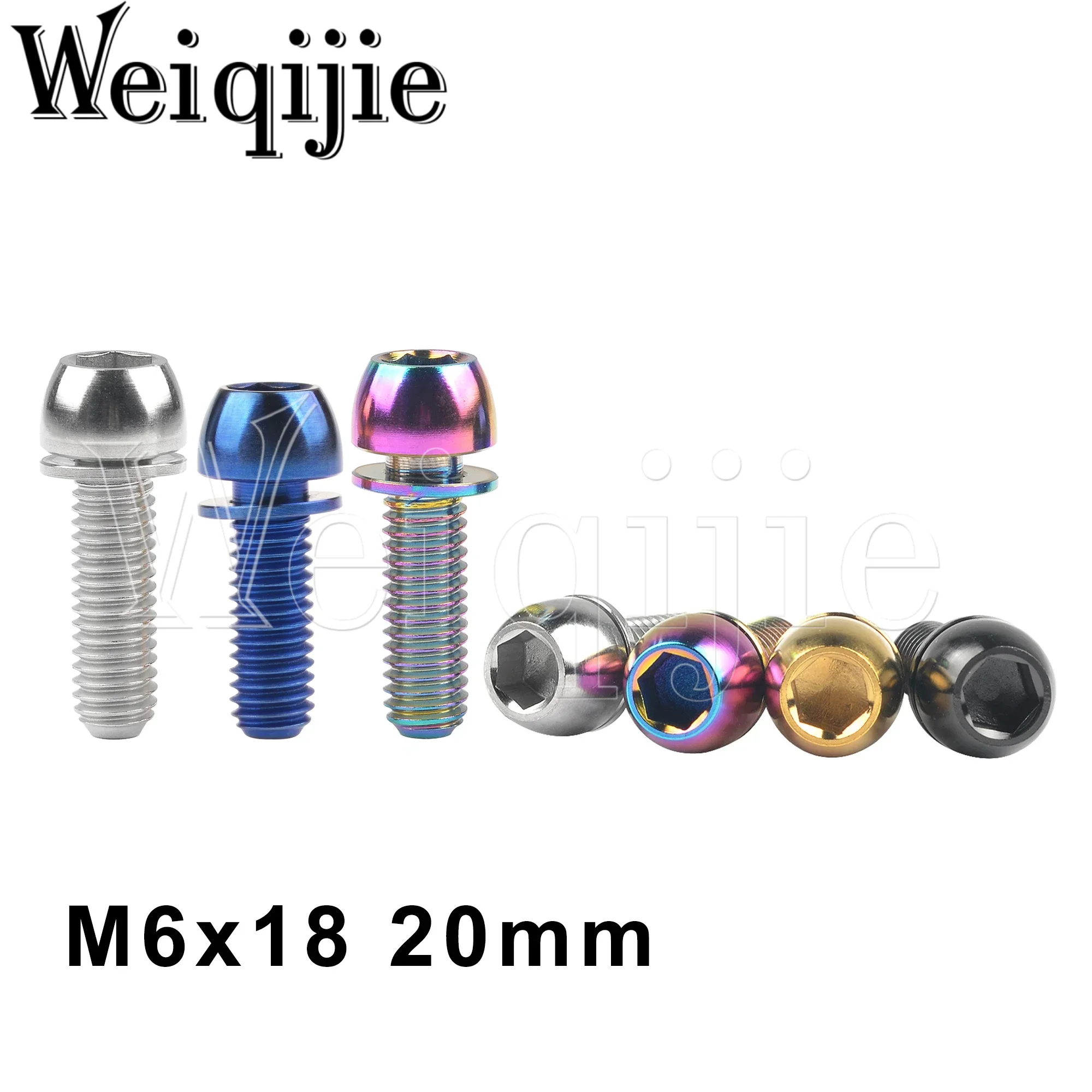 Weiqijie Titanium Bolt M6x18 20mm Hexagon Socket Screw with Washer for Bicycle Brake Fixing Screw 1pcs
Weiqijie Titanium Bolt M6x18 20mm Hexagon Socket Screw with Washer for Bicycle Brake Fixing Screw 1pcs
