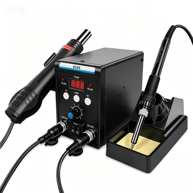 8586 2-In-1 Hot Air Soldering Iron Desoldering Station Type Air Gun High-Power Panel Mobile Phone Repair Station for BGA Rework
8586 2-In-1 Hot Air Soldering Iron Desoldering Station Type Air Gun High-Power Panel Mobile Phone Repair Station for BGA Rework