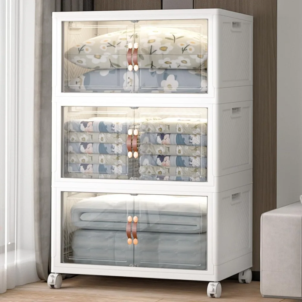Extra Large Plastic Storage Bins with Lids and Wheels, Stackable Storage drawers, 3Pack Collapsible Storage Bins
Extra Large Plastic Storage Bins with Lids and Wheels, Stackable Storage drawers, 3Pack Collapsible Storage Bins