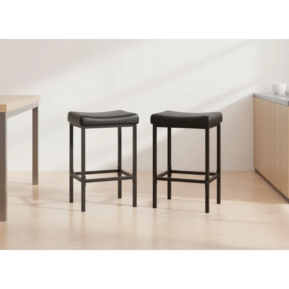 Modern Bar Stools Set of 2, Counter Height Kitchen Chairs with Curved PU Leather Seat, 24.8 Inch Height for Dining Room Cafe
Modern Bar Stools Set of 2, Counter Height Kitchen Chairs with Curved PU Leather Seat, 24.8 Inch Height for Dining Room Cafe