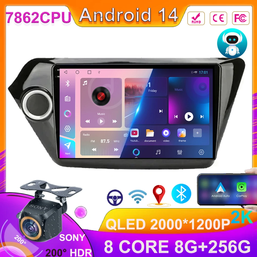 Автомобильный радиоприемник Android 14 для Kia K2 RIO 3 2011-2016, Blu-Ray QLED, мультимедийная навигация, GPS, Carplay, стереомагнитола, авто
Автомобильный радиоприемник Android 14 для Kia K2 RIO 3 2011-2016, Blu-Ray QLED, мультимедийная навигация, GPS, Carplay, стереомагнитола, авто